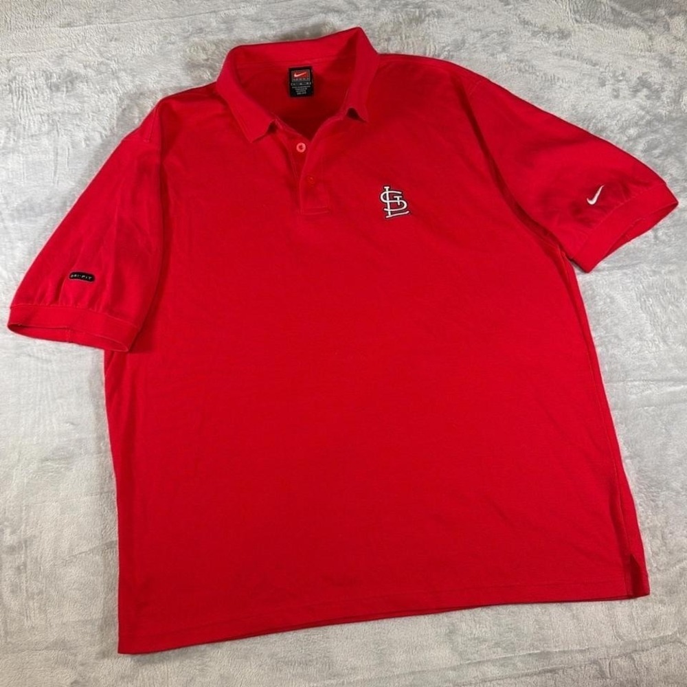 Y2K Vintage‎ Nike Dri Fit St. Louis Cardinals Polo Shirt | Red | Large